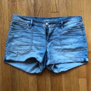 Boyfriend fit denim shorts